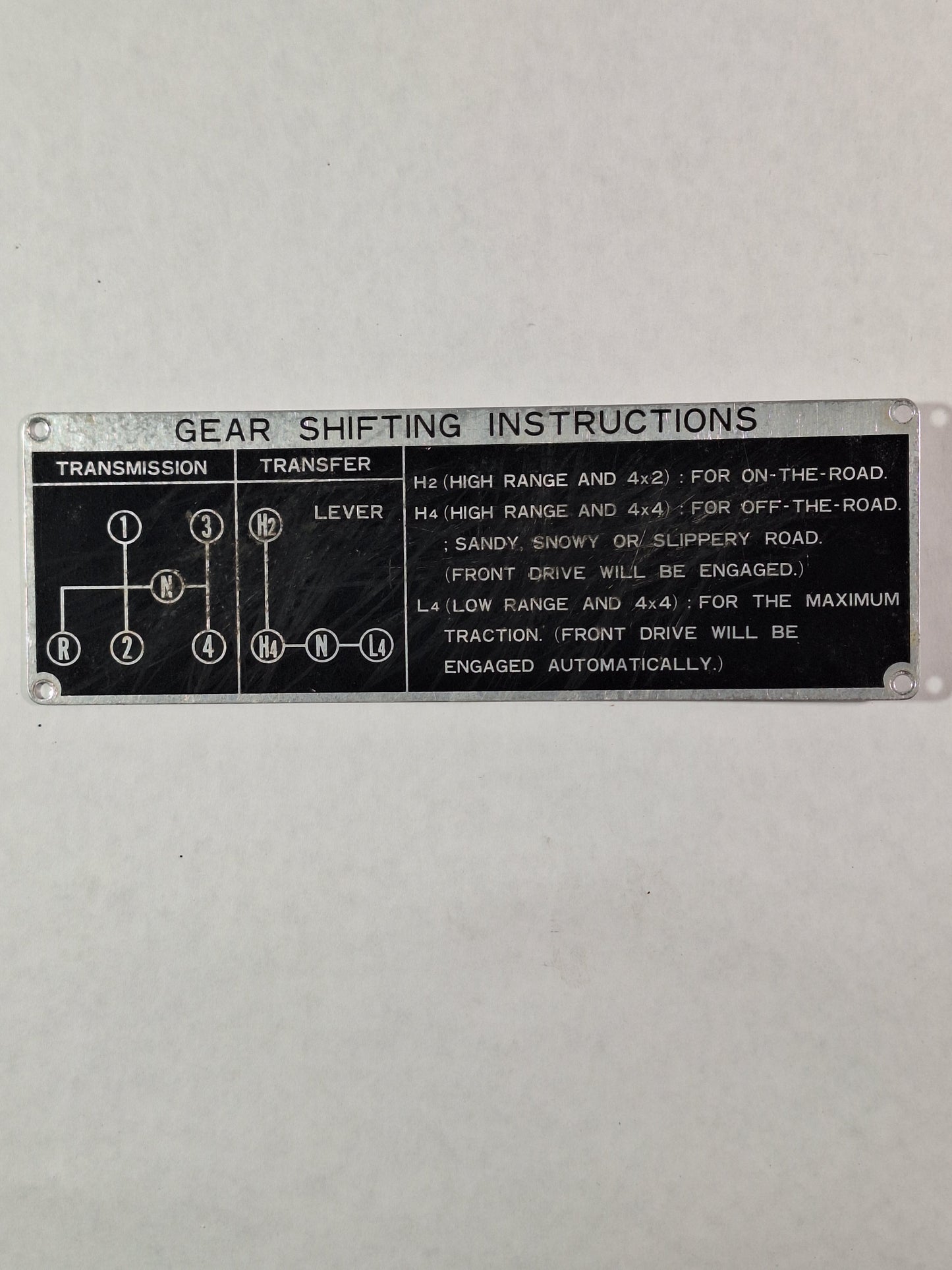 4 Speed Shifter Dash Plate