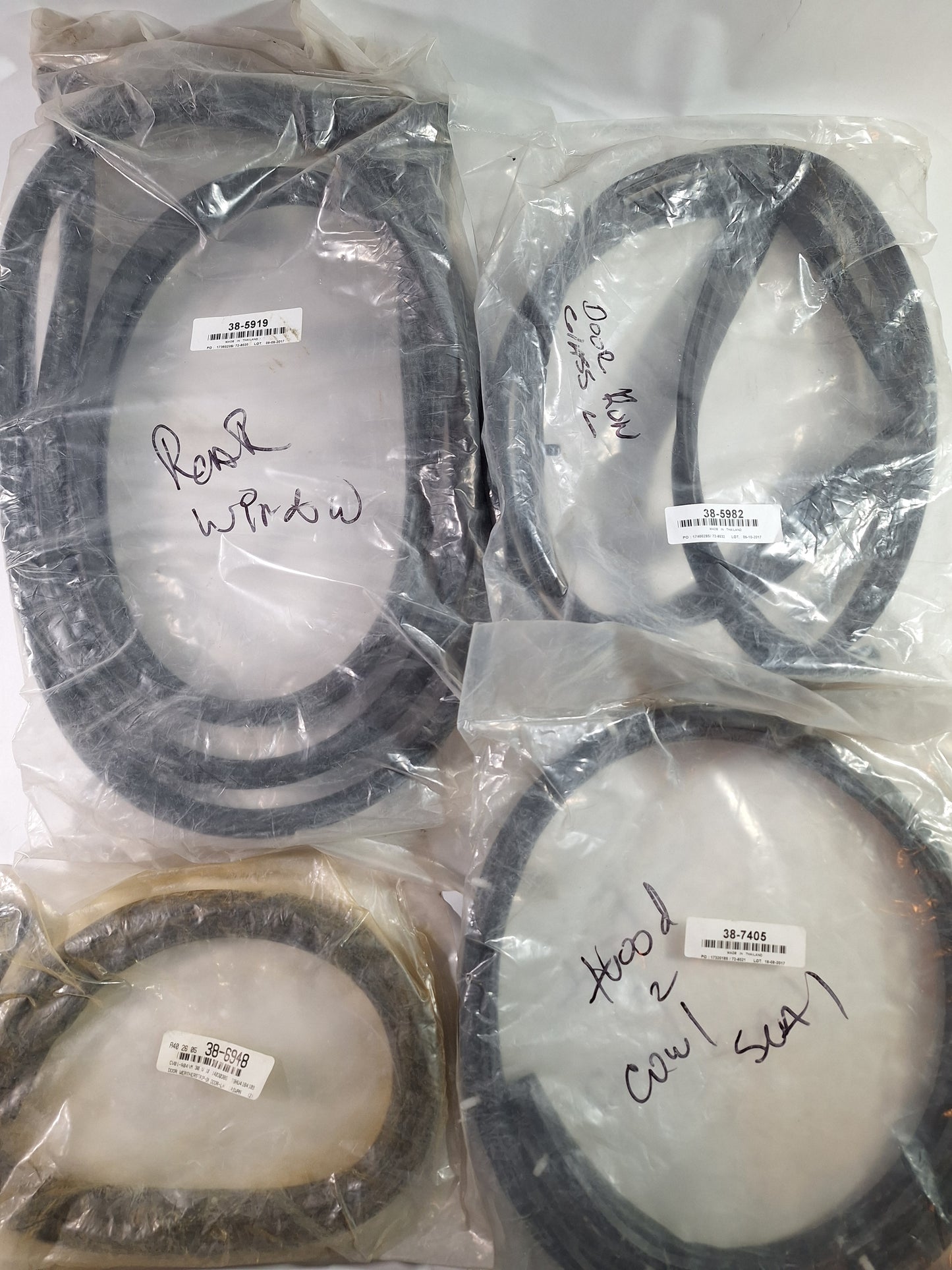 LMC Chevy Truck Exterior Rubber 13 pieces(Lot) 38-6958, 38-6948, 38-6949, 38-5934, 38-3203, 38-5979, 38-5982, <a href="tel:38-5983 38-5905">38-5983 38-5905, 38-5915, 38-5919 And Qty 2 38-7404