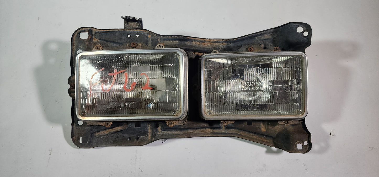 FJ62 Land Cruiser Left Hand Headlight Bucket w/Chrome Rings and Headlights