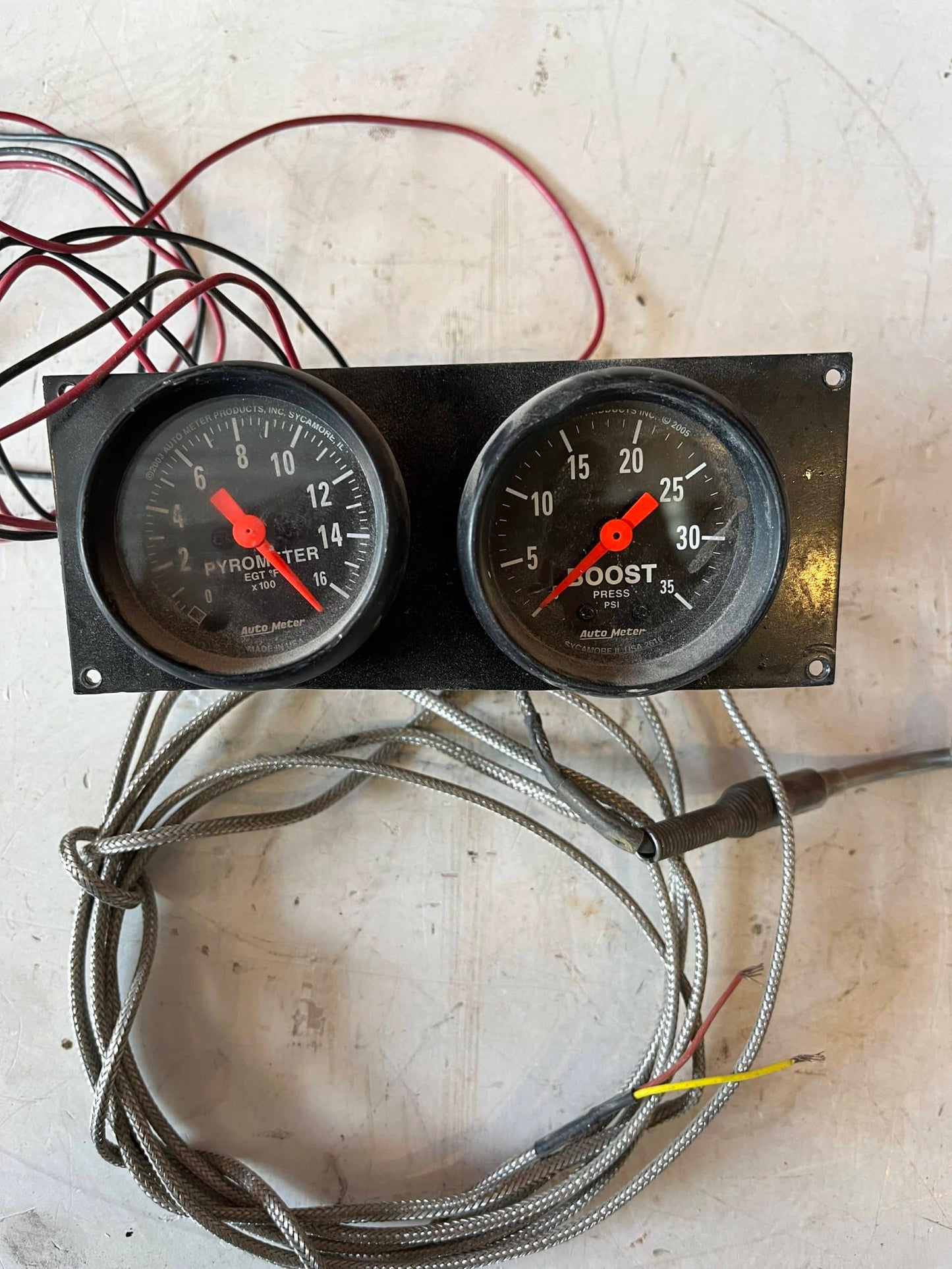 Used Aftermarket Pyrometer and Boost Gauge Set