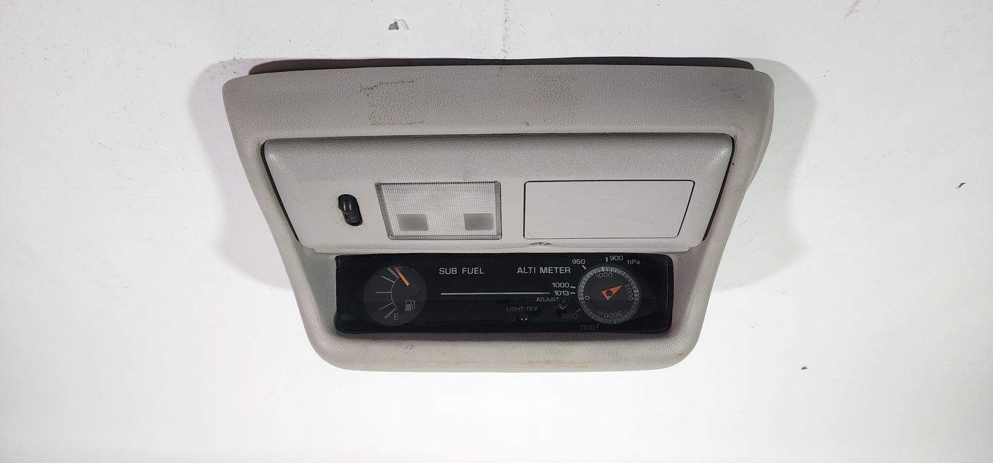 80 Series Land Cruiser Roof Console with Altimeter and Sub-Fuel Gauge (For Parts or Repair)