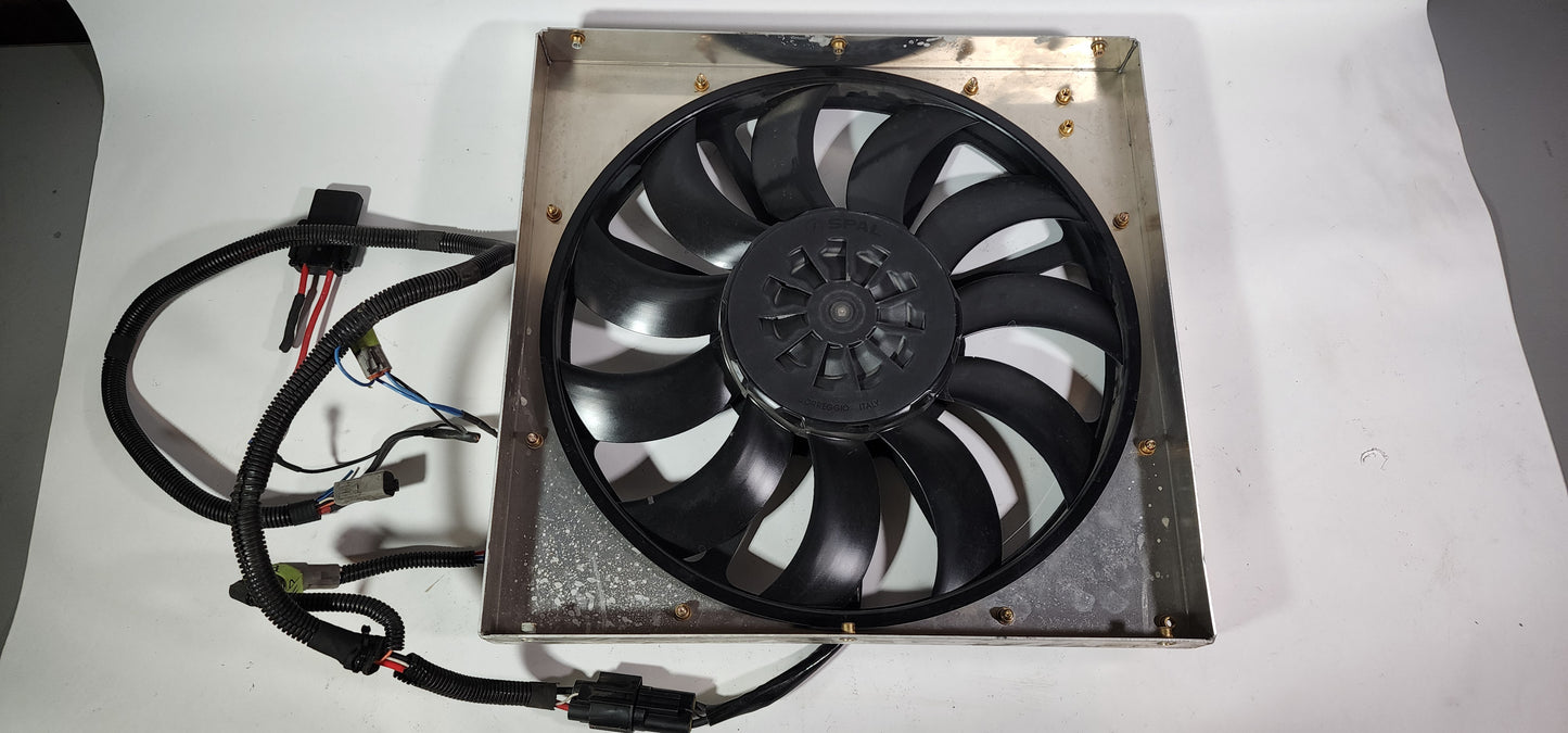 Spal Sealed Brushless Cooling Fan, Shroud, and Harness